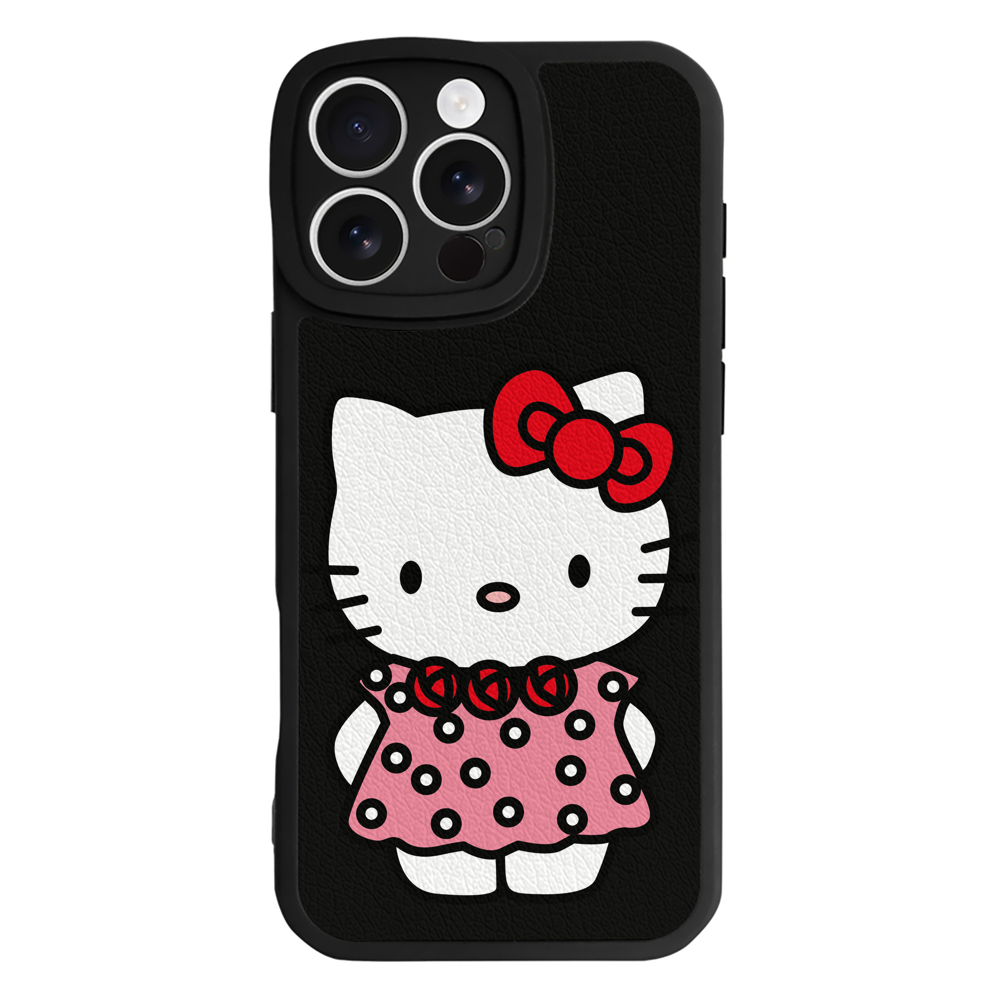 （画像用） Hello Kitty ハローキティ 【iPhone 16シリーズ対応】シリコンスマホケース（レザー調） 材質：シリコン